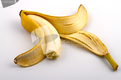 Image of Peeled Banana with bite marks