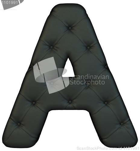 Image of Luxury black leather font A letter 