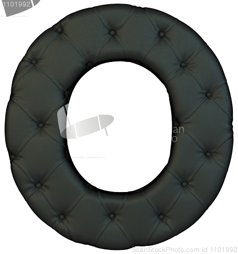 Image of Luxury black leather font O letter