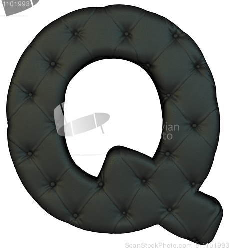 Image of Luxury black leather font Q letter