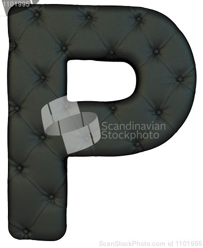 Image of Luxury black leather font P letter