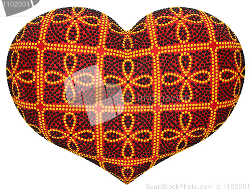Image of Red heart inlaid with diamonds
