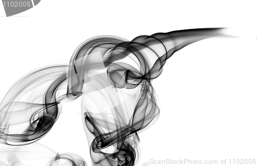 Image of Abstract fume swirls on white