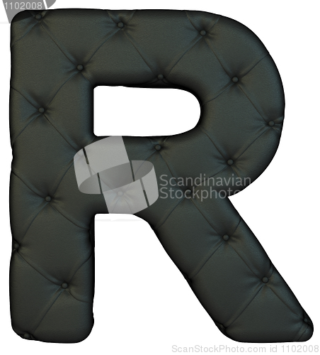 Image of Luxury black leather font R letter