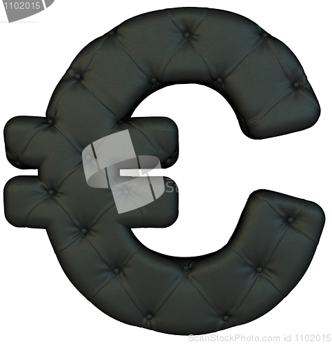 Image of Luxury black leather font Euro symbol 