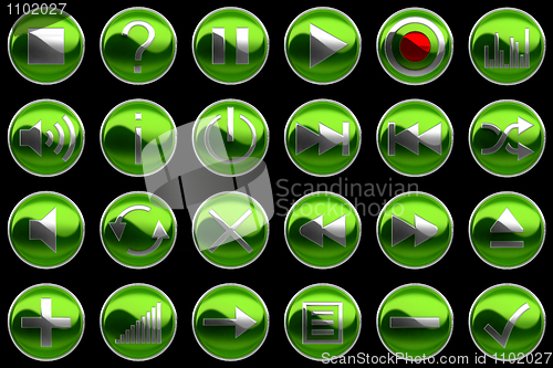 Image of Round green Control panel buttons