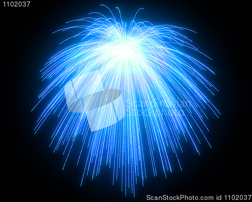 Image of Celebration: blue fireworks at night