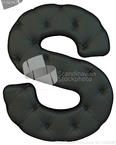 Image of Luxury black leather font S letter