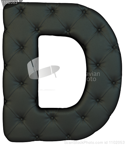 Image of Luxury black leather font D letter 