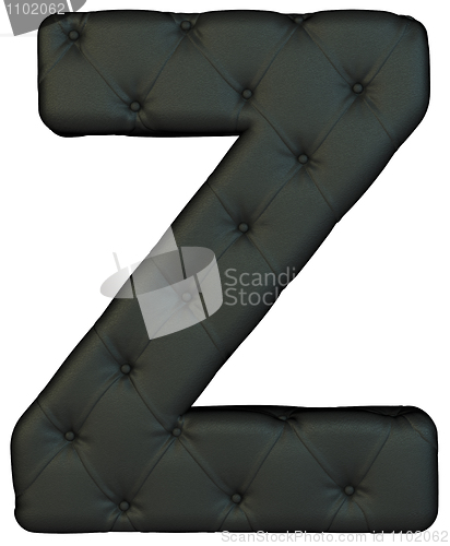 Image of Luxury black leather font Z letter