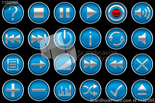 Image of Pressed blue Control panel buttons 