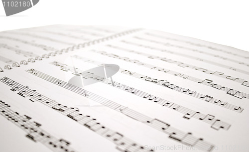 Image of music note sheet isolated on white