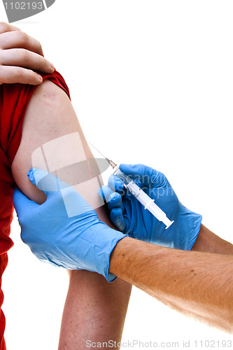 Image of Doctor giving an injection to patient