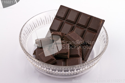 Image of Glass bowl with chocolate