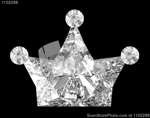 Image of Crown shaped Diamond over black