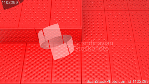 Image of Soft and safe space concept - red mattresses