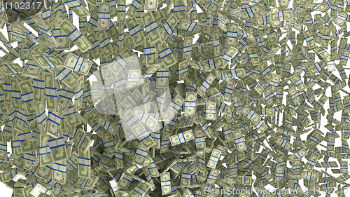 Image of US dollars bundles background