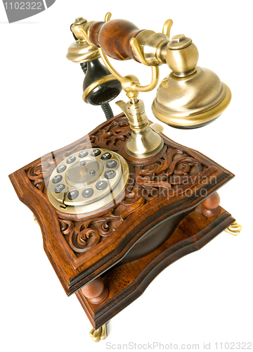 Image of Communication Old-fashioned telephone isolated