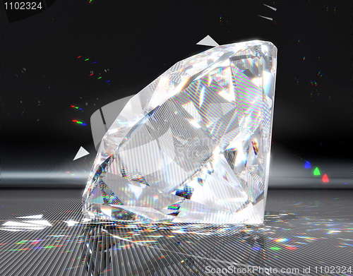 Image of Large diamond with striped reflection