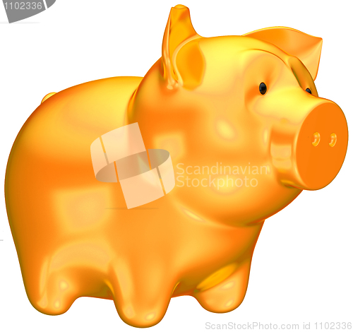 Image of Savings and money: Golden piggy bank