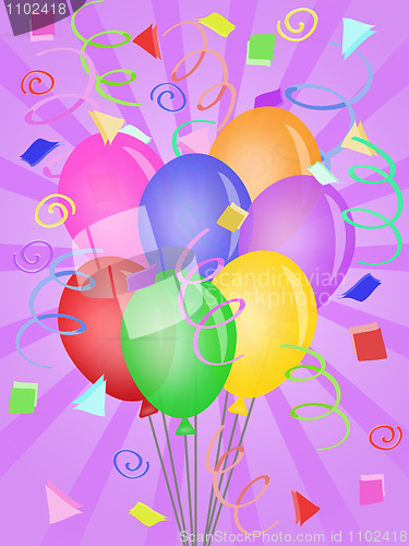 Image of Balloons with Confetti for Birthday Party