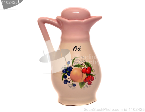 Image of Olive oil bottle on a white background