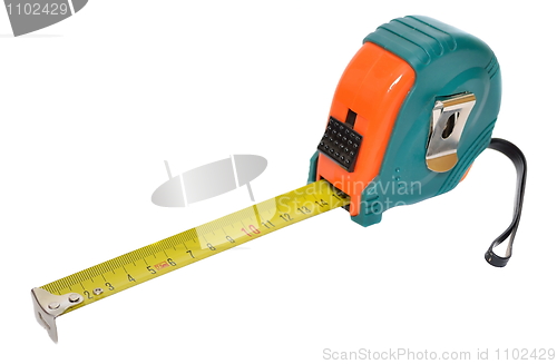 Image of Steel measuring tape isolated on white background