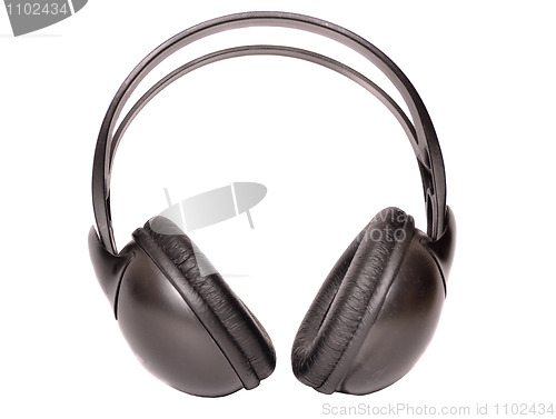 Image of Black headphones isolated on white
