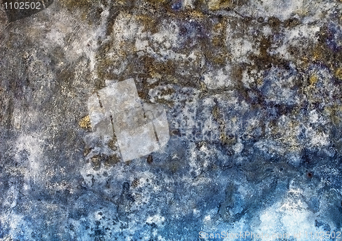 Image of Old rough mouldy plaster on wall