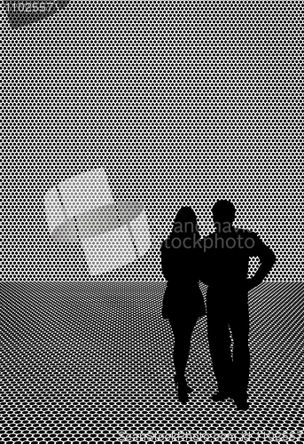 Image of Silhouette of couple - man and woman