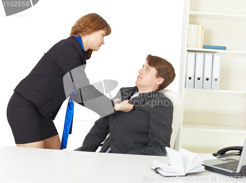 Image of Quarrel of men at office