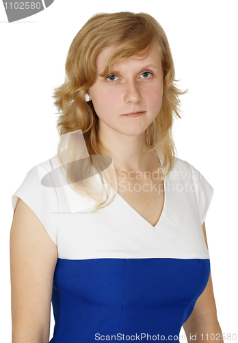 Image of Young beautiful girl isolated on white