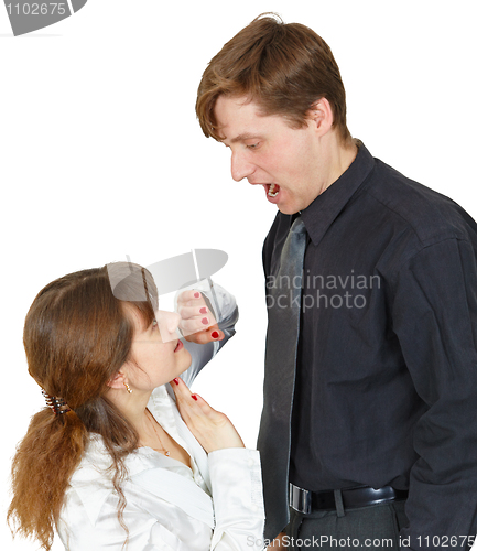 Image of Terrible man shouted at frightened woman