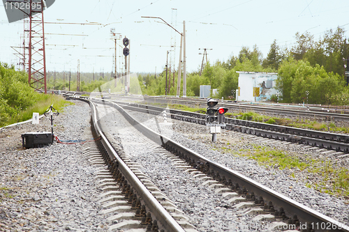 Image of Railroad tracks near railway station