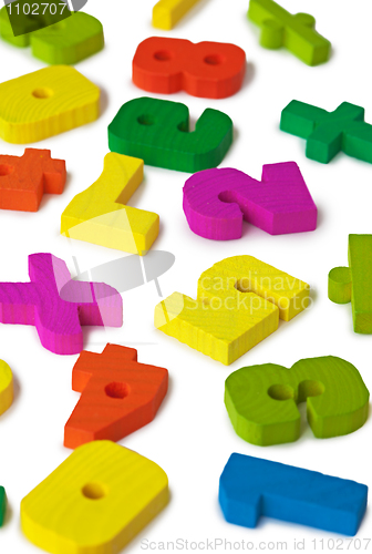 Image of Color toy figures on white background