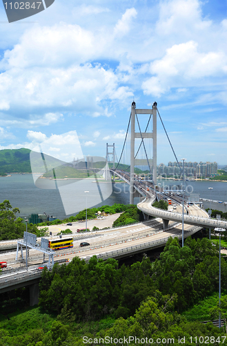 Image of Bridge in Hong Kong, Tsing Ma Bridge