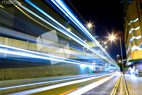Image of traffic in city at night