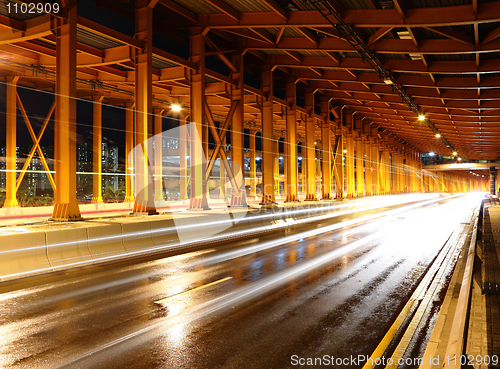 Image of tunnel with car light