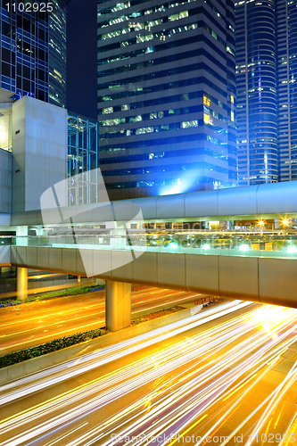 Image of traffic in city at night