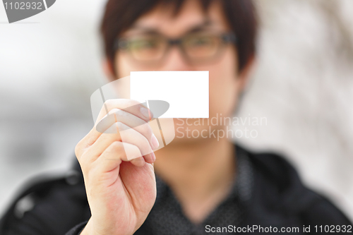 Image of showing blank business card