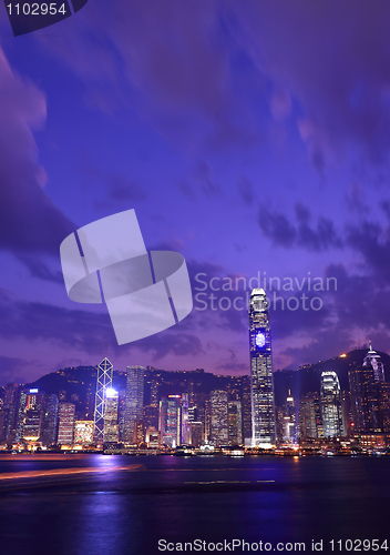 Image of Hong Kong skyline at night