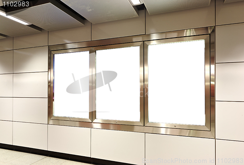 Image of Blank billboard in metro station