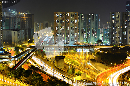 Image of modern city at night