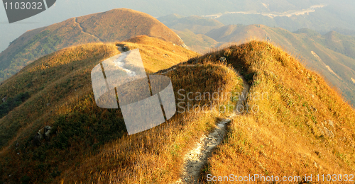 Image of twisting mountain path