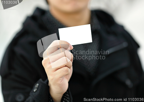 Image of showing blank business card