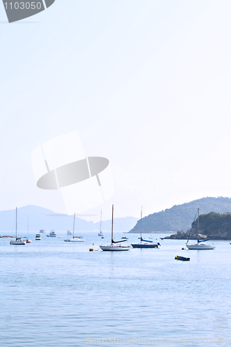 Image of yacht in bay