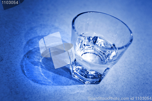 Image of glass of water in blue tone