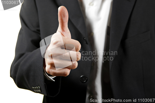 Image of Business man showing thumb up