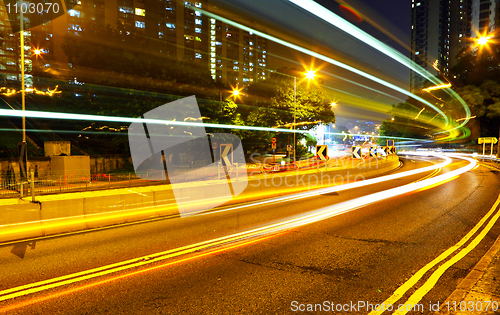Image of traffic at night