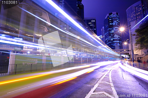 Image of traffic in city at night